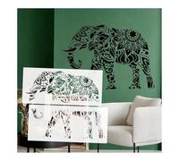 Sacred Elephant Mandala Pattern Wall Stencils 115cmX80cm Reusable Painting Large Template Custom for Furniture DIY Big Size Home Decor