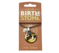 Sacred Essence Leo Birthstone Pendant 30mm - Tigers Eye Zodiac Donut Necklace With Charm