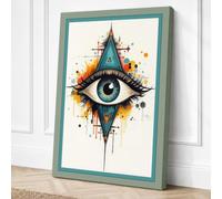 Sacred Eye Geometry Abstract Canvas Wall Art Print 30x20 Inch