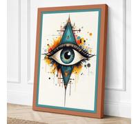 Sacred Eye Geometry Abstract Canvas Wall Art Print 30x20 Inch