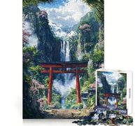 Sacred Falls of The Hidden Shrine Jigsaw Puzzles 1000 Piece for Adults Smart Reason Toy Casual Fun Smooth Edge Wall Art Decor (38x52cm)