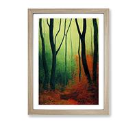 Sacred Forest Framed Print | A2 Oak Framed Wall Art | Ready to Hang | Modern Landscape Picture | Living Room Bedroom Lounge Office
