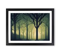Sacred Forest Framed Print | A4 Black Framed Wall Art | Ready to Hang | Modern Landscape Picture | Living Room Bedroom Lounge Office