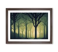 Sacred Forest Framed Print | A4 Walnut Framed Wall Art | Ready to Hang | Modern Landscape Picture | Living Room Bedroom Lounge Office
