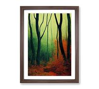 Sacred Forest Framed Print | A4 Walnut Framed Wall Art | Ready to Hang | Modern Landscape Picture | Living Room Bedroom Lounge Office