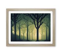 Sacred Forest H1022 Framed Print for Living Room Bedroom Home Office Décor, Wall Art Picture Ready to Hang, Oak A3 Frame (46 x 34 cm)