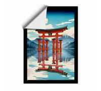Sacred Gate Reflected Japandi Unframed Wall Art Print A1 (84.1×59.4cm), Wall Decor for Living Room, Bedroom, Office & Home, Art Gift