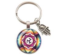 Sacred Geometry Antahkarana Symbol Keychains Pendant Keyring For Wome Men Chakra Pendant Meditation Jewelry