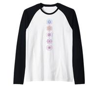 Sacred Geometry Colorful Gradient Mandala Symbol Pattern Raglan Baseball Tee