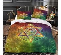Sacred Geometry Duvet Cover 3D Print Premium 3 Pcs Bed Linen Hidden Zipper spiritualDesign Comforter Cover Luxurious All Season for Kids Adults Women Teens Youth Girls Boys Double（200x200cm）