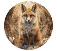 Sacred Geometry, Earth Fox Jigsaw Puzzles. 1000pcs (67.5x67.5cm) Whimsical Challenge Toy for Educational Games Gifts