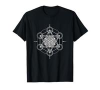 Sacred Geometry Flower of Life Metatron Cube T-Shirt