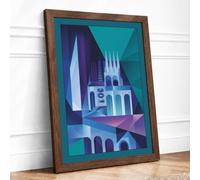 Sacred Geometry Geometric Framed Wall Art Print A1 (84.1×59.4cm) Walnut,