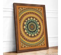 Sacred Geometry Geometric Framed Wall Art Print A4 (29.7×21cm) Walnut, Wall Decor for Living Room, Bedroom, Office & Home, Ready to Hang, Art Gift