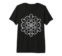 Sacred Geometry Hexagon Geometric Blackwork Mandala Pattern Premium T-Shirt