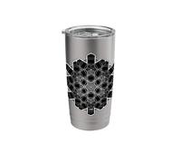 Sacred Geometry Hexagon Geometric Blackwork Mandala Pattern Stainless Steel Insulated Tumbler
