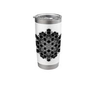 Sacred Geometry Hexagon Geometric Blackwork Mandala Pattern Stainless Steel Insulated Tumbler