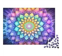 Sacred Geometry Mandala 1000-Piece Puzzle for Adults, 70x50cm/1000pcs; A Shared Activity for Friends Or Family; Low-dust White Cardboard Pieces