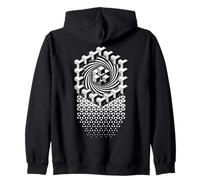 Sacred Geometry Mandala Hexagon Vortex Geometric Pattern Zip Hoodie