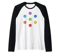 Sacred Geometry Metatrons Cube 7 Chakras - Psychedelic Shirt Raglan Baseball Tee