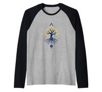 Sacred Geometry Rooted Tree Symbol Design Raglan Baseball Tee