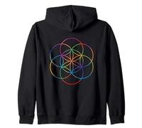 Sacred Geometry Seed of Life Geometric Pattern Chakra Zip Hoodie