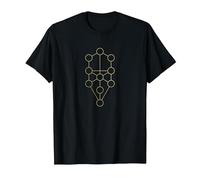 Sacred Geometry Tree of Life Kabbalah Merkaba Graphic T-Shirt, Men, Black, 3X-Large