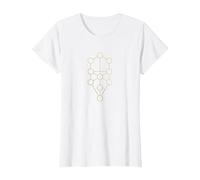 Sacred Geometry Tree of Life Kabbalah Merkaba Graphic T-Shirt, Women, White, Small