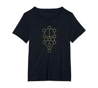 Sacred Geometry Tree of Life Kabbalah Merkaba Graphic T-Shirt, Women's Plus, Black, 4X