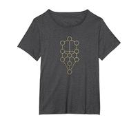 Sacred Geometry Tree of Life Kabbalah Merkaba Graphic T-Shirt, Women's Plus, Dark Heather Grey, 2X