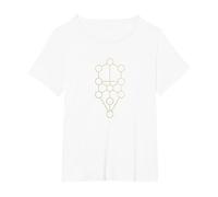 Sacred Geometry Tree of Life Kabbalah Merkaba Graphic T-Shirt, Women's Plus, White, 3X