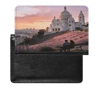 Sacred Heart And Flower Slope Passport Holder Cover Wallet RFID Blocking Leather Passport Wallet Passport Cover Passport Protector Credit Card Hold Travel Accessories