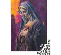 Sacred Heart Devotion Art Print 1000-Piece Puzzle for Adults, 70x50cm/1000pcs; White Cardboard for Simple Sorting; An Unhurried Indoor Weekend Activity