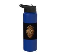 Sacred Heart Folk Milagro Ornate Anatomy Stainless Steel Insulated Water Bottle