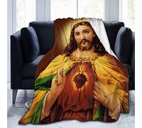 Sacred Heart Jesus Christ Throw Blanket Ultra-Soft Micro Fleece Blanket Movies Blanket for Bed Couch Living Room 80"x60"