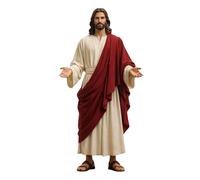 Sacred Heart Jesus Statue - Medium Decorative Religious Figurine Detailed Robe Sandals Design Spiritual Decor Gift, Jesus Christ Statue | Christian Ornament, Home Altar Decoration, Faith Gift