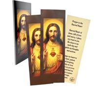 Sacred Heart of Jesus Bookmark Holy Card Made in The USA Bulk Pack for Students and Congregations, Set of 5