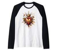 Sacred Heart of Jesus Catholic Devotion Faith Raglan Baseball Tee