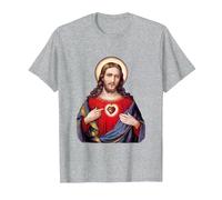 Sacred Heart of Jesus Christ T-Shirt, Men, Heather Grey, 3X-Large