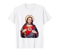 Sacred Heart of Jesus Christ T-Shirt, Men, White, X-Large