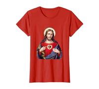 Sacred Heart of Jesus Christ T-Shirt, Women, Red, X-Small