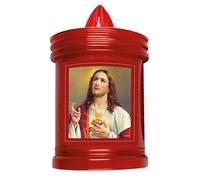 Sacred Heart of Jesus Grave Candle - Battery Grave Light Candle & Prayer Card