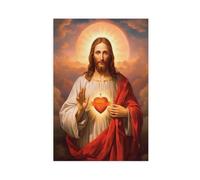 Sacred Heart of Jesus Picture Wall Art Divine Mercy Picture Canvas Wall Decor Christ Jesus Portrait Poster Prints Christian Religious Artwork for Living Room Bedroom Unframe-style-5 08x12inch(20x30cm)