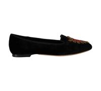 Sacred Heart Patch Slip On Flat Shoes - female - Dolce & Gabbana - Loafers - Black - 2 UK - Shoes 2 UK