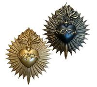 Sacred Heart Wall Decor - Resin, Standard Size Vintage Style Catholic Statue | Detailed, Religious Sacred Heart For Church, Living Room, Office, Apartment, Bedroom, Cafeteria