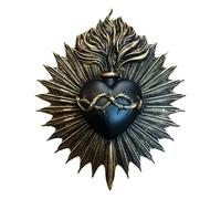 Sacred Heart Wall Decoration, Catholic Wall Hanging, 9.65x8.07x0.79 Inches, Jesus Sacred Heart Pla-que, Religious Resin Statue, Vintage Aesthetic, For Christmas, Hallway, Bedroom, Church, Coffee Shop