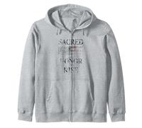 Sacred Honor Rise Distressed American Flag USA Patriotic Zip Hoodie