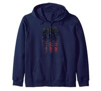 Sacred Honor Rise Distressed American Flag USA Patriotic Zip Hoodie