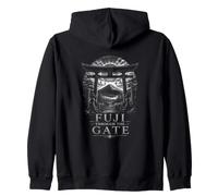 Sacred Japanese Mountain Fuji Through The Gate Japan Zip Hoodie