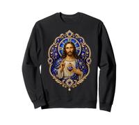 Sacred Jesus Heart Catholic Devotional Icon Art Faith Design Sweatshirt